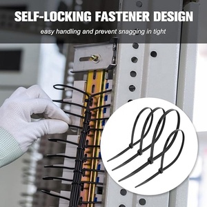 وصلات كابل نايلون AHXRT من مورد صيني ، علاقات مقاومة للأشعة فوق البنفسجية طويلة ، لون أسود/أبيض ROHS + CE + REACH ، معتمدة من الصين - Product Image 5