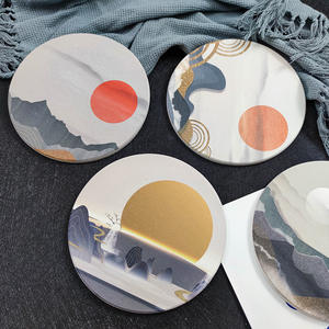 Posavasos Redondo de Diatomita Howhom, Diseño Oriental, Absorbente y Duradero para Comedor - Product Image 2