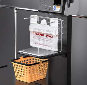 Sacs en plastique avec poignées, sacs de remerciement, sacs d'épicerie réutilisables et jetables, à soufflets latéraux, impression offset, pour supermarchés - Product Image 5