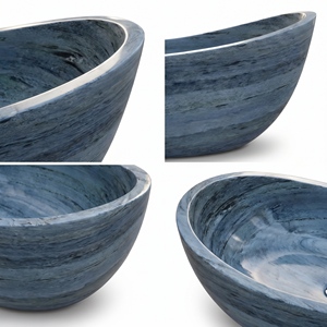 Luxury Custom-made Modern Oval Bathtubs Exclusive Verde Alpi Dark Green Marble Freestanding Soaking Bathroom Vila Hotel Home - Product Image 3