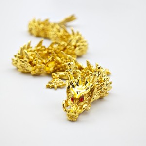 Dragón Dorado Barato de Aleación Metálica, Dragón Impreso en 3D, Impresión 3D en Metal, Dragón Chino de Acero Inoxidable y Bronce Mecanizado por CNC, Adorno - Product Image 6