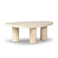 Ensemble de tables basses en travertin Table centrale de nidification de salon finition faux marbre du milieu du siècle