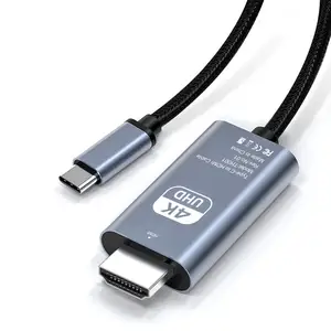 USB-C ל-HDTV 4K 60Hz HD כבל ברק 3 ממיר למאקבוק פרו אייר גלקסי אייפון 15 כבל HDTV משטח לטלוויזיה