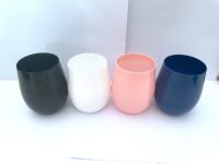 Incassable blanc personnalisé couleur Sublimation plastique blanc gobelet gobelet personnalisé Restaurant sans pied verre à vin