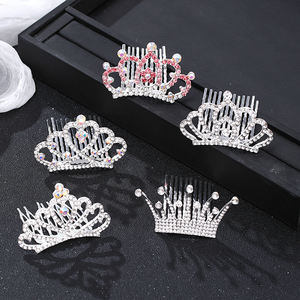 Robe diadème en strass pour enfants, accessoires de <span class=keywords><strong>mariage</strong></span>, décoration en plumes, de <span class=keywords><strong>luxe</strong></span> personnalisés, petits diadèmes et couronnes pour enfants, collection été - Product Image 3