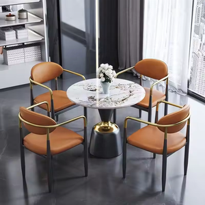 <span class=keywords><strong>Fauteuil</strong></span> en tissu tufté bleu rembourré de luxe nordique avec pieds en <span class=keywords><strong>métal</strong></span> chaise de salle à manger en velours pour salle à manger - Product Image 2