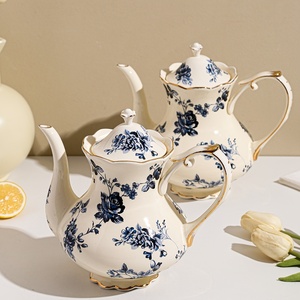 ชุดกาแฟสไตล์วินเทจสุดฮิต ลายดอกไม้สไตล์อังกฤษและบราซิล พร้อมกาน้ำเซรามิกสไตล์ยุโรป - Product Image 2