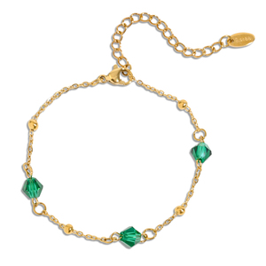 Pulsera de Cristal para Mujer, Chapada en Oro PVD, Impermeable, Hipoalergénica, Elegante, Brillante, con Diseño de Estrella, Joyería de Moda, Regalo - Product Image 5