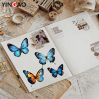 Autocollants papillon transparents en PET, impression UV personnalisée, imperméables, décoratifs et esthétiques, pour journalisation DIY, lot découpé