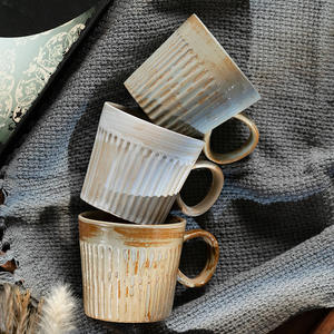 Tazza da Caffè in Ceramica Grezza Stile Giapponese Retrò Vintage, Lusso Leggero, per Latte Art, Tè Pomeridiano, Uso Domestico e Caffetteria - Product Image 2