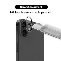 Protection d'écran en verre trempé 9H à colle intégrale de haute qualité pour objectif d'appareil photo iPhone 16 Plus