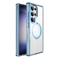 Pour Galaxy S25 Ultra Transparent magnétique étui de téléphone portable cristal clair couverture arrière magnétique pour Galaxy S25 Plus S23 S24 Ultra