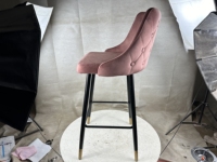 Tabouret de bar en velours scandinave de luxe, base en métal avec coussin de siège, tabourets de bar personnalisés pour la maison, le commerce et les restaurants