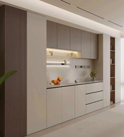Buffet de style italien de luxe, console de rangement moderne et minimaliste en bois massif pour salle à manger, idéal pour la maison américaine