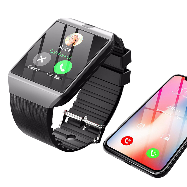 Hot Selling DZ09 Smart Watch with Camera SIM Card Call Reminder Rubber Band-Sport Watch up to 4 Days Battery Life