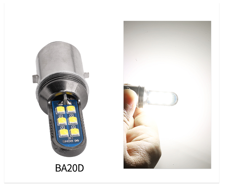 Faro Moto Lampadina LED H4/HS1/BA20D - 35W 3500LM 6000K Bianco, 6 Chip COB, Ventola Di Raffreddamento, 1 Set (2 Lampadine?)