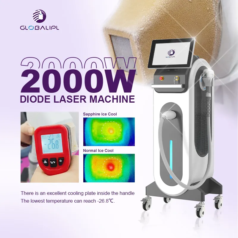 hine diode laser beauty equipment 2024 new technologies Beijing GLOBALIPL Safe and painless 808 diode laser hair removal machine