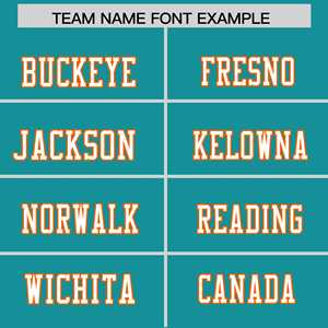 Camiseta de Fútbol Americano Personalizada con Diseño de Estrella en el Hombro, Color Naranja Aqua - Product Image 3