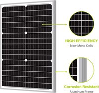 Panel Solar Monocristalino de Alta Eficiencia de 40W 12V 18V, Módulo Fotovoltaico Pequeño para Cámaras CCTV, Alumbrado Público, Carga de Baterías Fuera de la Red