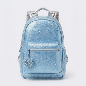 Waterproof Cheerleading Sparkle Backpack Girls <b>Glitter</b> PU Fashion Travel Bag Custom Team Logo OEM Softback Cheerleader Backpacks - Product Image 1