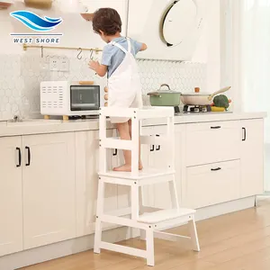 Sgabello da cucina Montessori per armadio alto torre di apprendimento per bambini 2 in 1 torre in piedi regolabile in altezza per bambini