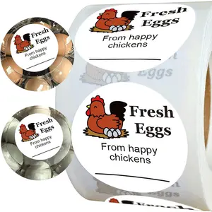 Custom Round Egg Embalagem Adesivos Farm Fresh Eggs Carton Labels Auto-adesivo Farm Fresh Egg Adesivos