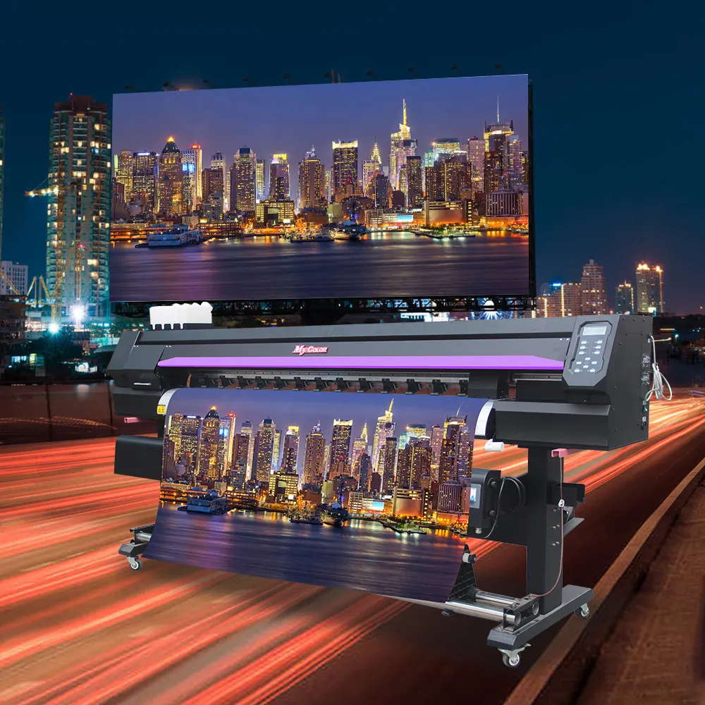 1.8M Eco Solvent Printer 2 Kepala I3200 Roll To Roll Printer untuk Flex Banner Vinyl Kanvas Kain Non Woven