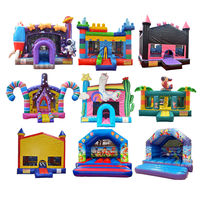 Château gonflable d'extérieur combiné pour adultes, avec souffleur, en PVC, pour saut et jeux
