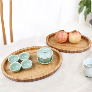 Oval Bamboo <b>Tray</b> Household Multi Functional Fruit Bread <b>Dinner</b> Plate Party Use - Product Image 1