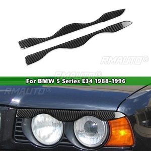 2 Piezas de Cubiertas Decorativas para Faros Delanteros de Fibra de Carbono para BMW Serie 5 E34 1988-1996, Adhesivos para Cubrir los Faros - Product Image 1