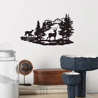Exquis Art déco cerf métal décoration murale découpé au Laser forêt Animal métal Art pour la décoration intérieure suspendu métal artisanat