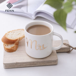 Superficie lucida di vendita calda <span class=keywords><strong>mr</strong></span> <span class=keywords><strong>mrs</strong></span> 350ml 12oz tazza tazza da caffè in ceramica per regalo di nozze - Product Image 5
