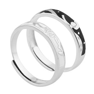 Wholesale 925 Sterling Silver Couple <b>Ring</b> High Polish Plain Jewelry for Wedding Engagement or Party <b>Adjustable</b> <b>Size</b> - Product Image 5