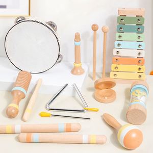Ensembles d'instruments de musique Montessori pour enfants, jouets de percussion en bois, xylophone, jouets éducatifs précoces pour bébés, garçons et filles - Product Image 1