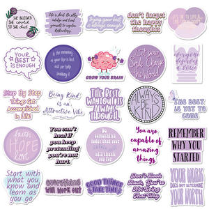 50PCS Purple phrase <span class=keywords><strong>de</strong></span> motivation inspirant phrase rose positif disant autocollant - Product Image 2