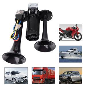 Klaxon à Air B-FARBIN pour klaxon de Train de camion pour klaxon de camion fort avec compresseur 12v Airhorns fort double trompette Chrome - Product Image 2
