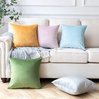 Haute qualité 18X18 couleur unie velours taie d'oreiller plaine jeter taie d'oreiller personnalisé décor à la maison canapé housse de coussin //