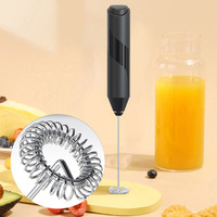 Batteur à œufs automatique portable, fonctionnant sur piles, en acier inoxydable, écologique, minimaliste, fouet à main, mousseur à lait