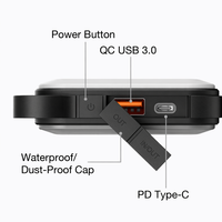 Mini Powerbank 10050mAh, Batteries externes avec charge rapide PD 18W, Type-C, lumière LED et design étanche pour l'extérieur