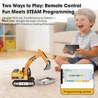 EPT 1:64 Vehículo de Construcción de Aleación, Aprendizaje STEM, Programación, Mini Excavadora RC de Alto Rendimiento de 12 Canales