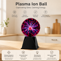 Boule de plasma sphérique interactive moderne et amusante, lampe à plasma statique pour activité de jeu en intérieur, décoration de table pour Halloween