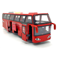 Autobús de Juguete de Aleación con Sonido y Luz, Modelo Guerrero, Cinco Puertas Abatibles, Muebles Creativos, Venta al por Mayor