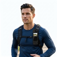 Caméra sportive portable RUSIN Vision C-13 1080P avec objectif rotatif à 180°, stabilisation 5 axes, vision nocturne et éclairage LED