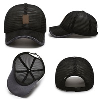 Casquettes de baseball personnalisées avec logo, entièrement en maille, patch en cuir, vente en gros OEM, casquette trucker multicolore respirante, snapback promotionnel pour l'extérieur