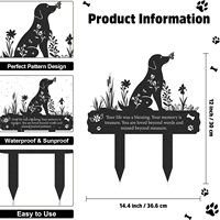Estaca Conmemorativa para Perros, Marcador de Tumba para Mascotas de Metal Negro con Frase, Placa Conmemorativa para Perros Resistente a la Intemperie para Exteriores