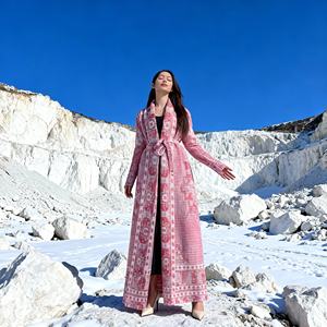 Luxury New Design Pleated Print Polyester Abaya <b>Dress</b> for Muslim Women Elegant Custom Party Wear - Product Image 4