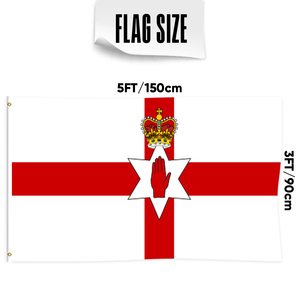 3x5Ft High Quality Triple/Double Layer Plus Blackout Cloth 100D Polyester Fabric Country Flag Ulster Country - Product Image 2