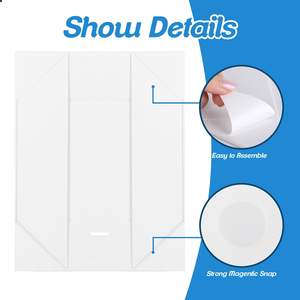 折りたたみ式ギフトボックス27 17 <span class=keywords><strong>7cm</strong></span>磁気クロージャラフィア & カードリボンギフト包装プレゼンテーションユニークなホワイトボックスプレミアム - Product Image 3