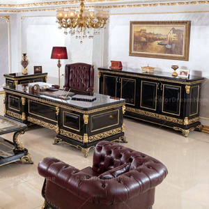Turkey Luxury <strong>Wooden</strong> Carved Office Furniture Executive <strong>Desk</strong> Solid Wood Carved Writing <strong>Desk</strong> and Chair - Product Image 2