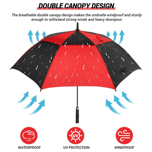 Stock Custom Wholesale Colorful Double Layer <b>Windproof</b> Straight C Shape Handle Inverted Reverse <b>Umbrella</b> Manual Opening Logo - Product Image 3